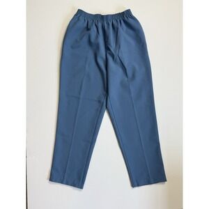 BonWorth Blue Elastic Waist Pull-On Pants Women's Small Petite Pockets